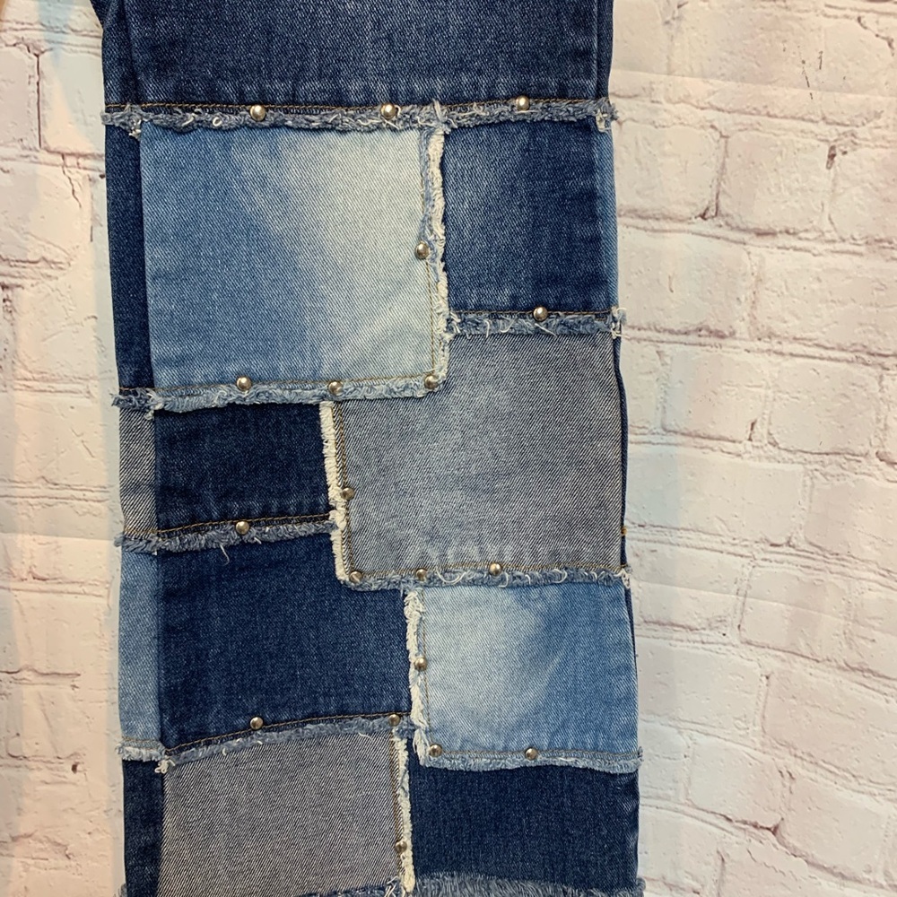 Vintage Zana Di Patch Wide Leg Jeans Size 11 32” - Picture 6 of 7